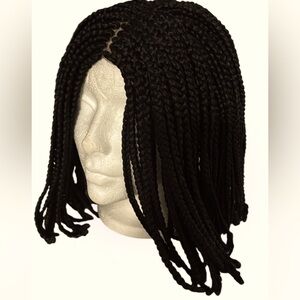 Natural color black Bob box braided wig color 1